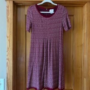 Maeve Burgundy and White Textured Top